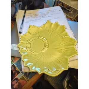 Vintage Woodfield Yellow Leaf-Shaped Ceramic Plate